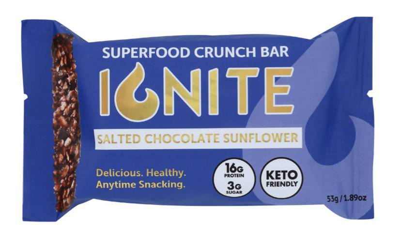 Ignite Superfood Bars Salted Chocolate Sunflower - 12 Bars x 1.89oz by Farm2Me