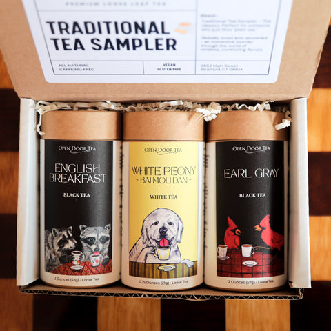 Traditional Tea Sampler | 3 Loose Leaf Teas for Gifts & Tastings by Open Door Tea
