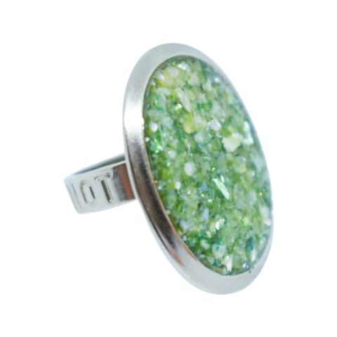 Green Sunset Shell Resin Ring by The Urban Charm