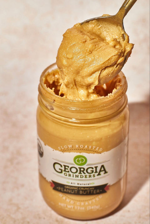 Georgia Grinders Organic Peanut Butter 4 Pack (12 oz jars - 2 jars of Organic Crunchy and 2 Jars of Organic Creamy Peanut. - (CP-CL) by Georgia Grinders