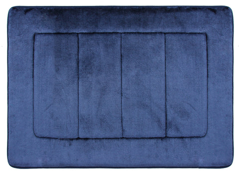 Activated Charcoal Memory Foam Bath Mat in Navy Blue, 17 x 24 in by The Everplush Company