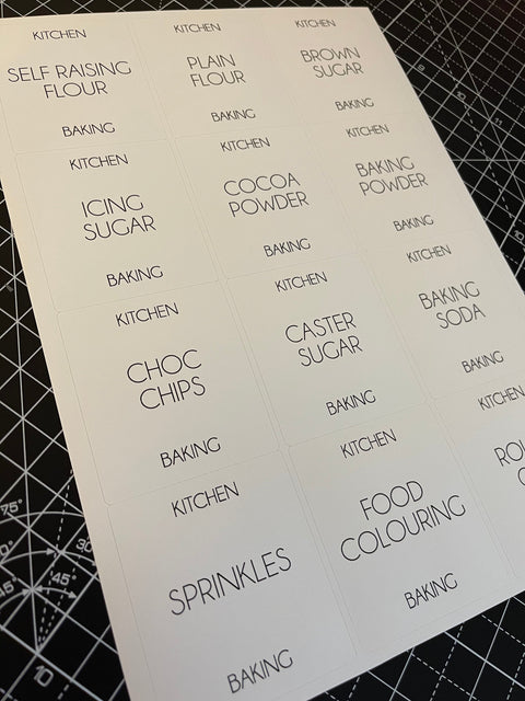 Baking Waterproof White Sticker Bundle Fine Font - 6.35cm x 7.2cm / 12 Labels by WinsterCreations™ Official Store