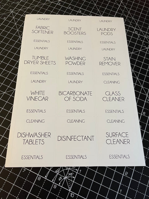Laundry & Cleaning Waterproof White Sticker Bundle Fine Font - 6.35cm x 7.2cm / 12 Labels by WinsterCreations™ Official Store