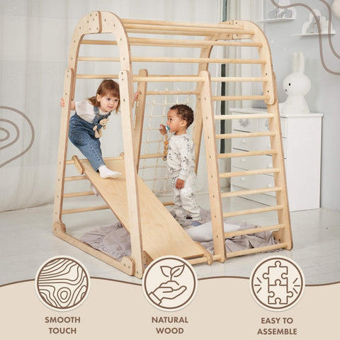 Indoor Wooden Playground for Children - 6in1 Playground + Swings Set + Slide Board by Goodevas