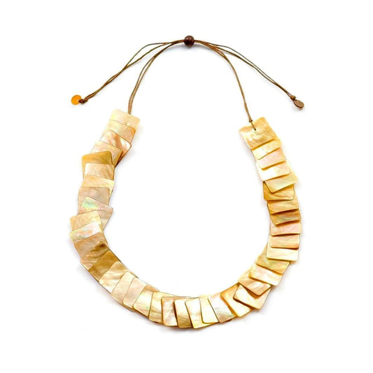 Mother of Pearl Long Necklace - Playa Nude Brown | LIKHÂ by LIKHÂ