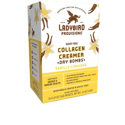 Vanilla Cinnamon, Dairy-Free Collagen Creamer Powder Packet Box - 6 Boxes x 10 Packets (0.49oz Packet) by Farm2Me