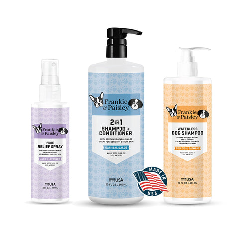 Love My Dog Bath Set - 2-in-1 Shampoo and Conditioner, Waterless Dog Shampoo, and Pure Relief Hot Spot Spray by  Los Angeles Brands