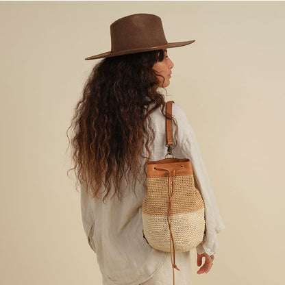 Transito Woven Mini Backpack | Natural-White by Made by Minga