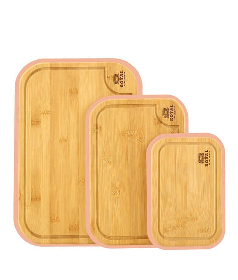 Cutting Board Wood Set 3 PCS Pink by Royal Craft Wood