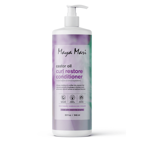 Maya Mari Castor Oil Curl Restore Conditioner - Sulfate Free Damage Repair & Moisture Seal for Dry Coarse Hair, 32 fl oz by  Los Angeles Brands