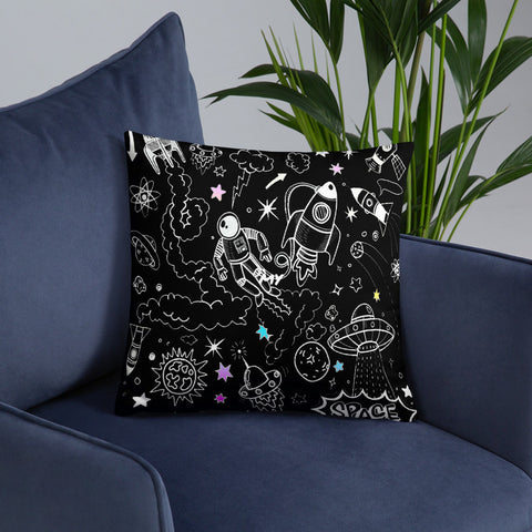 Black Ultra Galactic, basic Pillow with pillow case by Stardust