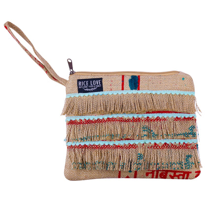 Recycled Fringe Clutch by Rice Love