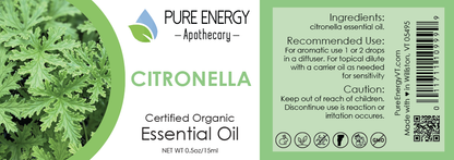 Essential Oil - Citronella 15ml (0.5oz) by Pure Energy Apothecary