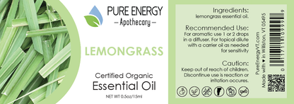Essential Oil - Lemongrass 15ml (0.5oz) by Pure Energy Apothecary