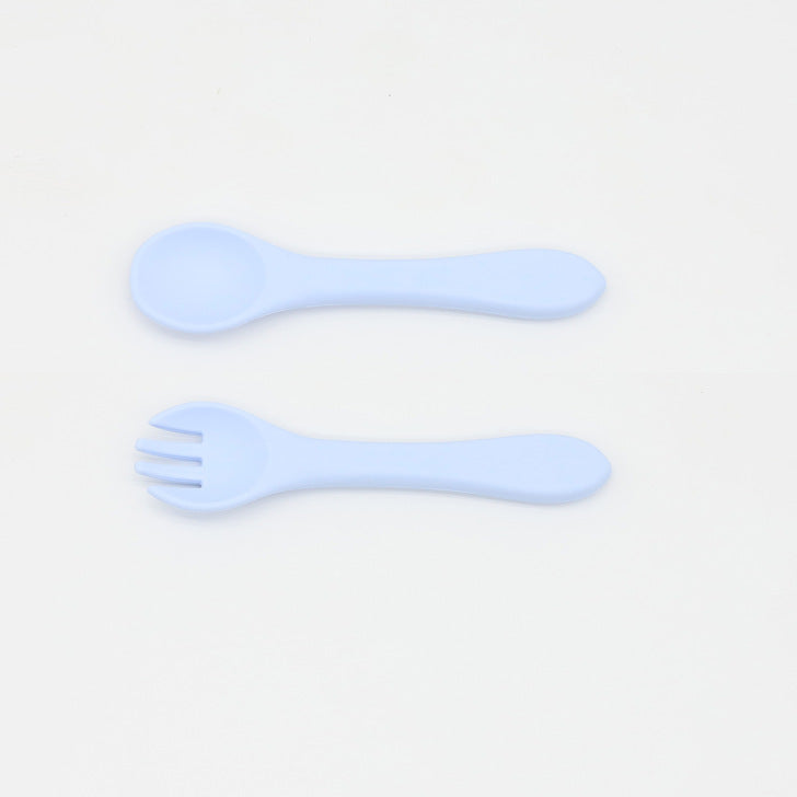 Baby Food Grade Complementary Food Training Silicone Spoon Fork Sets by MyKids-USA™