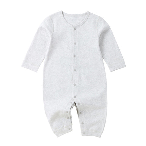 Baby Solid Color Full Button Front Design Organic Cotton Jumpsuit by MyKids-USA™