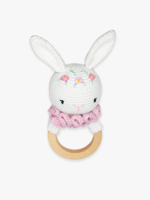 Crochet Rattle / Elina the bunny (teether style) by Little Moy