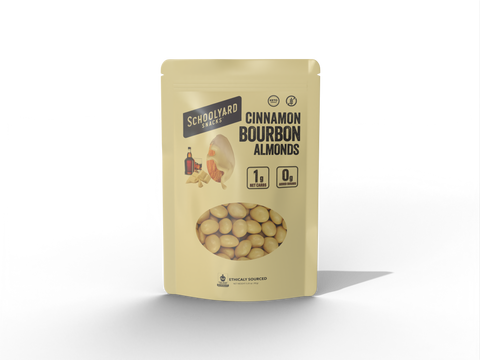 School Yard Snacks Keto Cinnamon Bourbon Almonds 3.25oz Bag (4 PACK) by Better Than Good Foods
