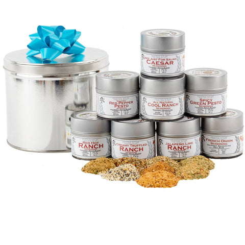 Sauce Lovers Gift Set | 8 Gourmet Seasonings In A Handsome Gift Tin by Gustus Vitae