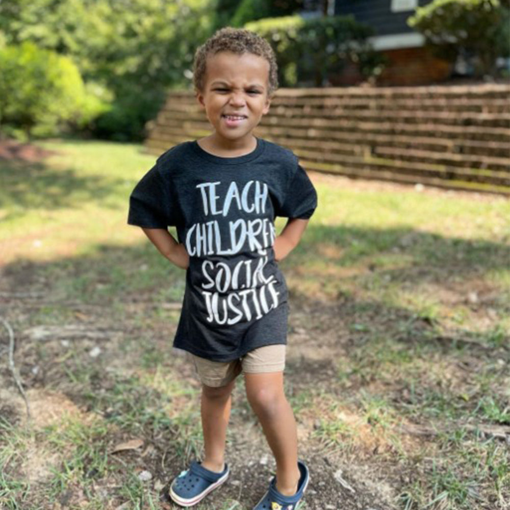 Teach Children Social Justice Kids Tee by Kind Cotton