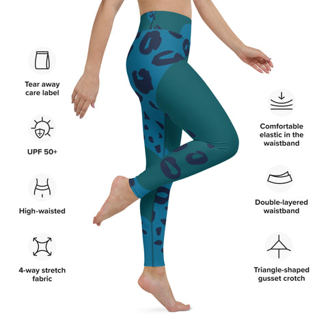 Women's Tropical Leopard Shark Yoga Leggings by Tropical Seas Clothing