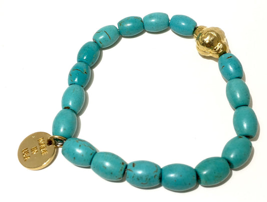 Natural Turquoise Healing Mantra Bracelet by The Urban Charm