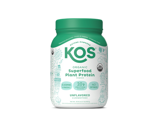 KOS Organic Plant Protein, Unflavored & Unsweetened, 28 Servings by KOS.com