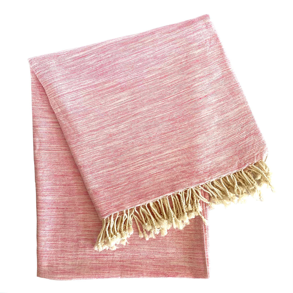 Yalova Ultra Soft Marbled Blanket Throw Pink by Hilana Upcycled Cotton
