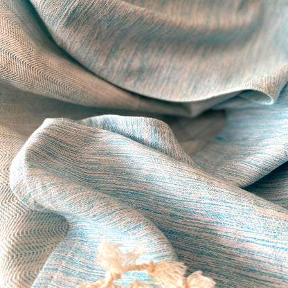 Yalova Ultra Soft Marbled Blanket Throw Turquoise by Hilana Upcycled Cotton
