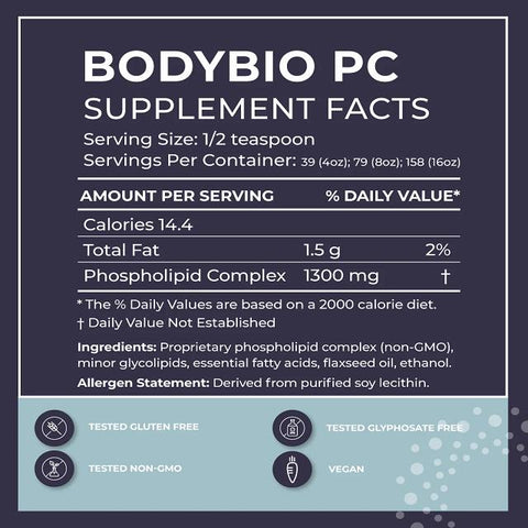 BodyBio PC (Phosphatidylcholine), Liquid - LoveMore