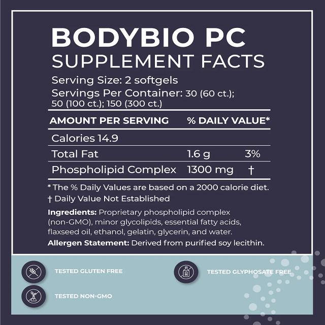 BodyBio PC (Phosphatidylcholine), Softgels - LoveMore