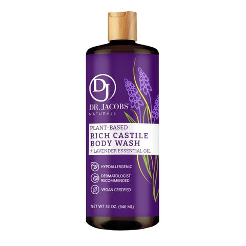 Lavender Essential Oil Rich Castile Body Wash, Plant-Based, Hypoallergenic, Vegan, 32 Oz - LoveMore