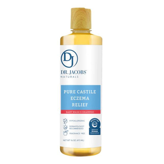 Pure Castile Eczema Relief, Baby Wash & Shampoo, Hypoallergenic, Fragrance-Free, 16 oz (473 ML) - LoveMore