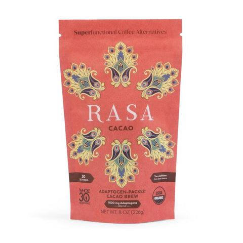 RASA, Cacao, Adaptogen-Packed Cacao Brew, USDA Organic, 1500mg Adaptogens Per Cup, with 5mg Caffein, 30 Servings - 8 oz - LoveMore